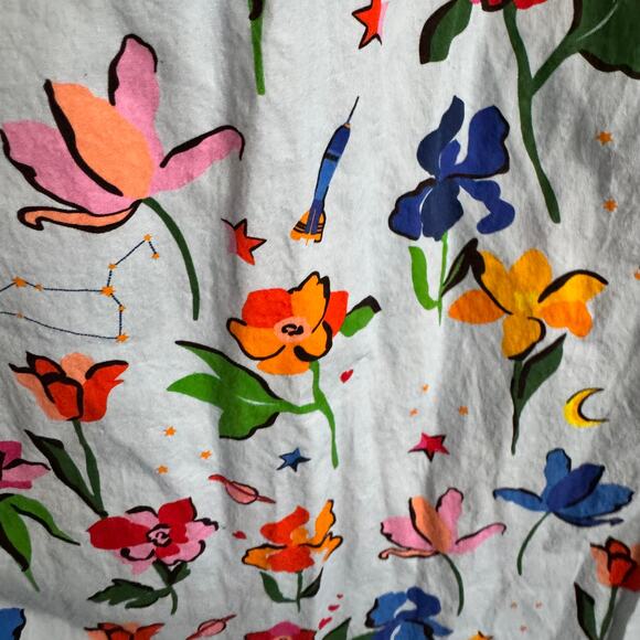 Hill House Lucy Nap Halter Dress Blue Floral Neck Smocked Sleeveless Sz S - Picture 3 of 6